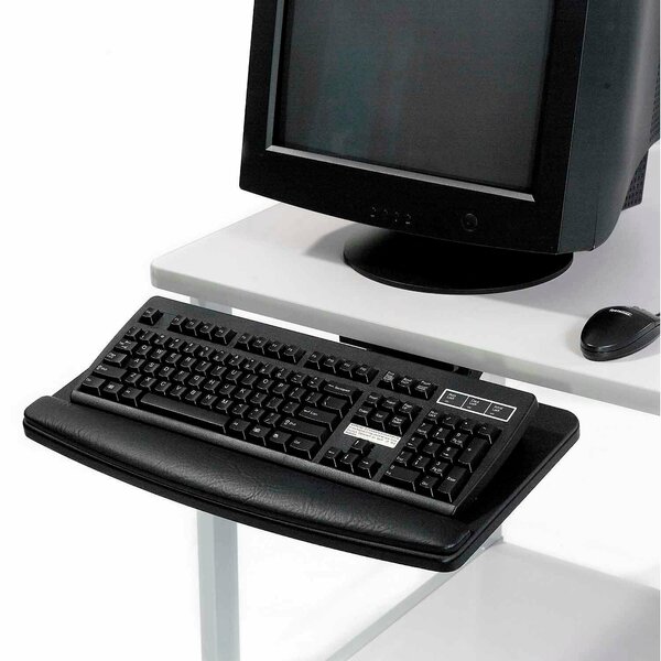 Global Industrial Low Profile Adjustable Keyboard Tray, 20-1/8inW x 11inD, Black 190288